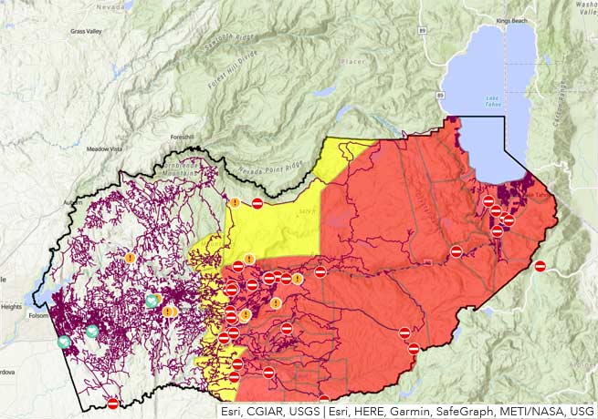 South Lake Tahoe evacuation map