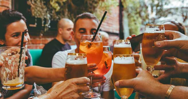 group of people drinking cheers
