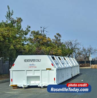 Roseville newspaper recycling bin