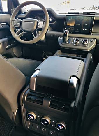 interior cabin of the 2023 Land Rover Defender