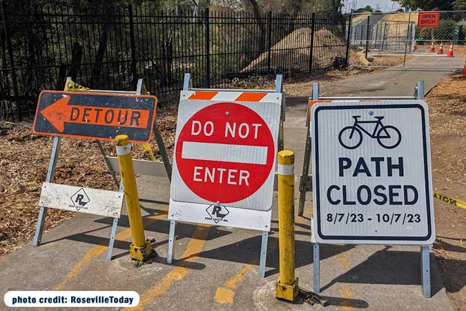Roseville trail closures